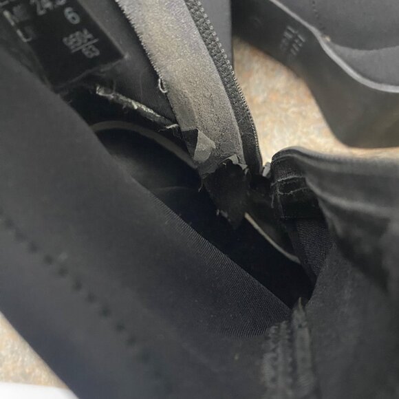 Highlights Vintage Ankle Boots Shoes Chunky Square Toe Black - Picture 11 of 11